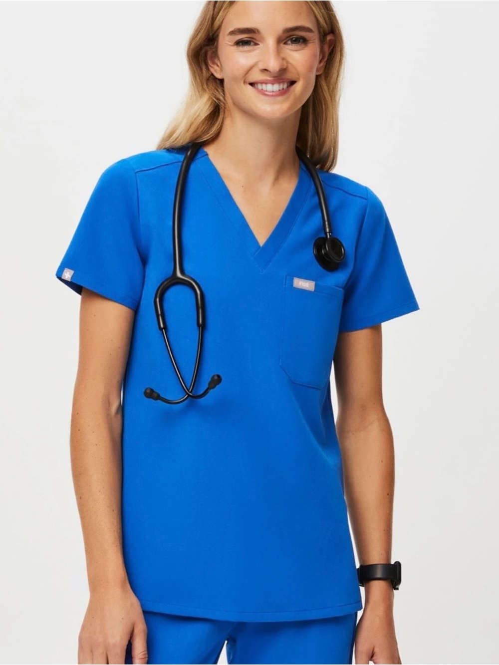 FIGS caterina scrub top in royal blue
